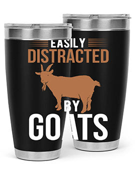 easily distracted by goats Style 5#- goat- Tumbler