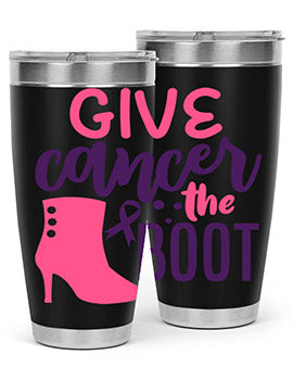 give cancer the boot Style 1#- breast cancer- Tumbler