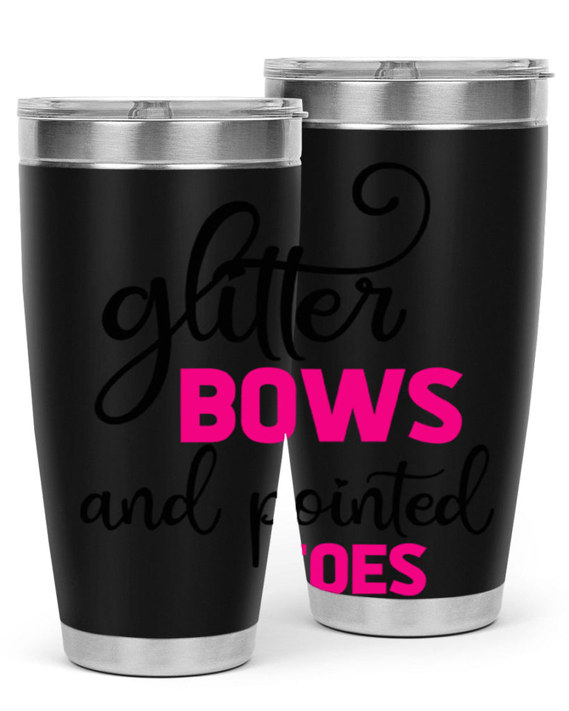 glitter bows and pointed toes 41#- ballet- Tumbler