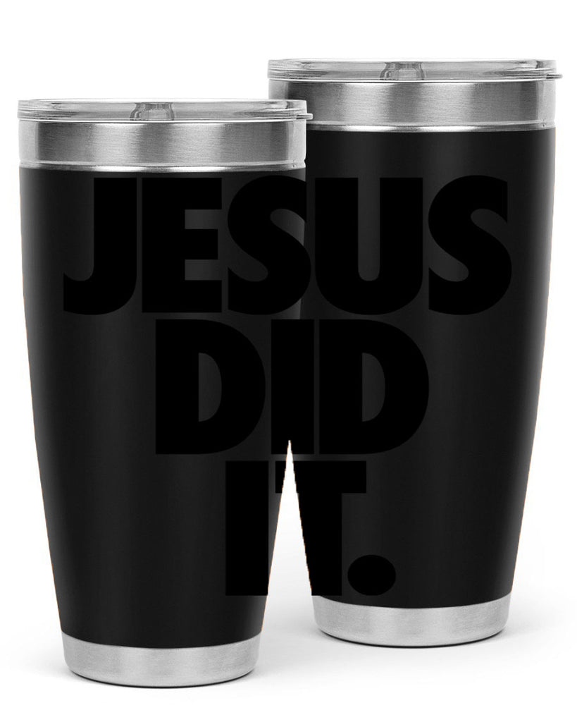 jesus did it 102#- black words phrases- Cotton Tank