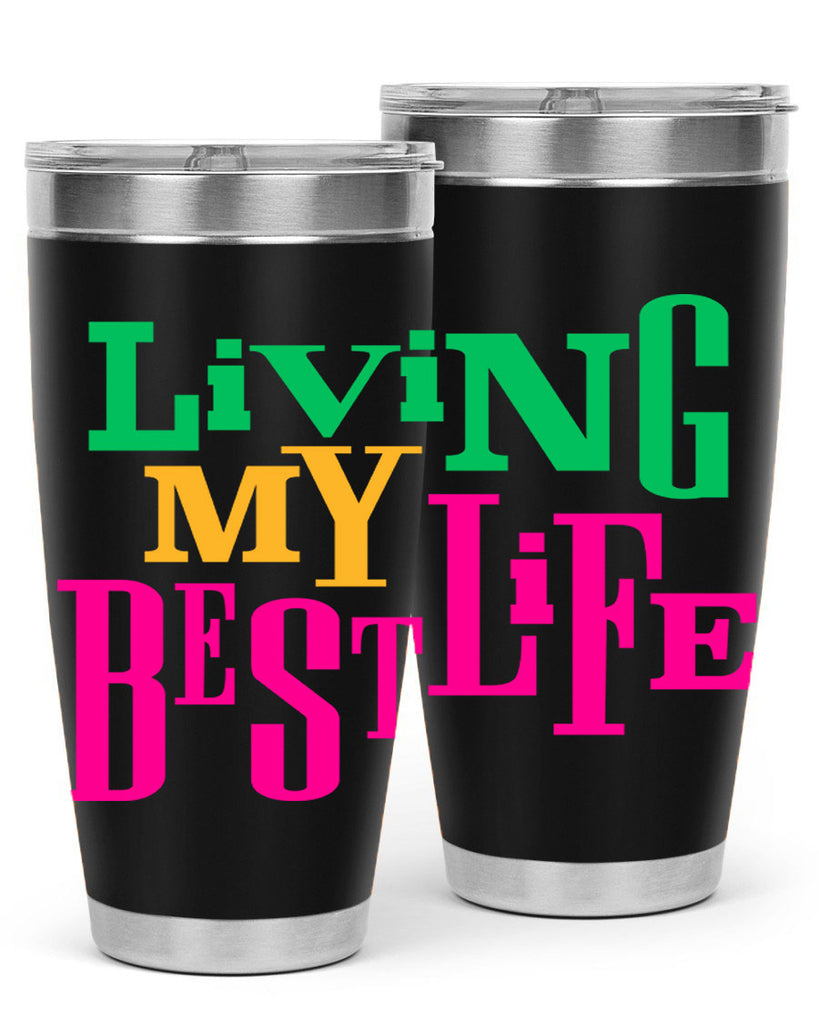 living my best life 96#- black words phrases- Cotton Tank