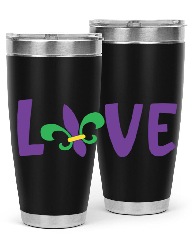 love 80#- mardi gras- Tumbler