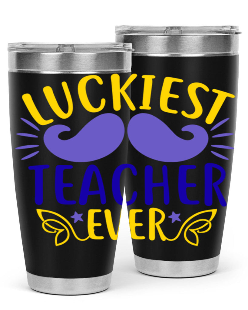 luckiest teacher ever 12#- mardi gras- Tumbler
