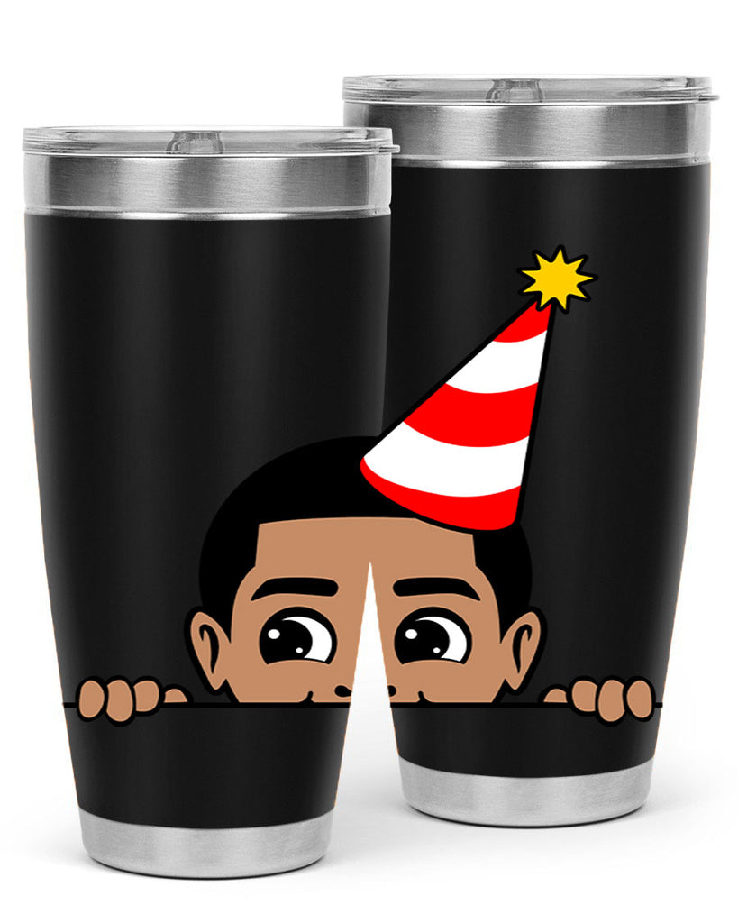 peekaboo afro birthday boy 21#- black men - boys- tumbler