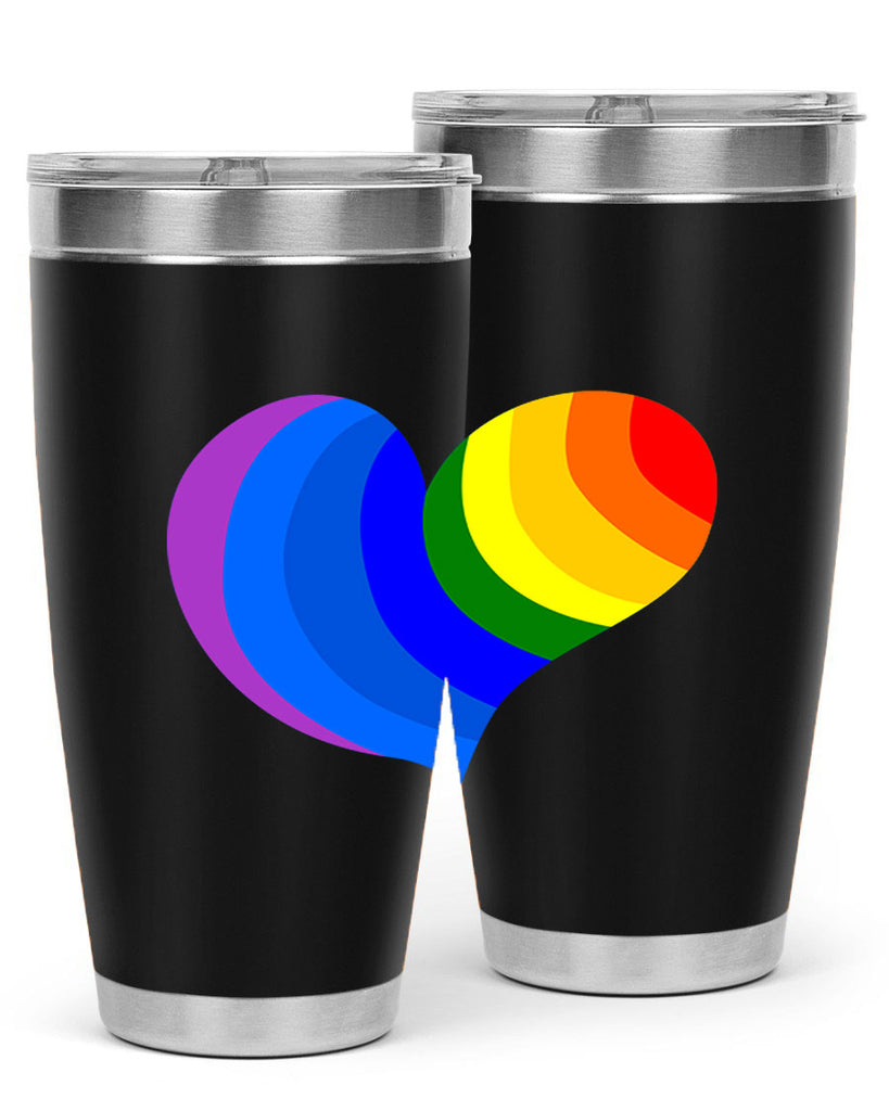 rainbow heart wavy 7#- lgbt- Tumbler