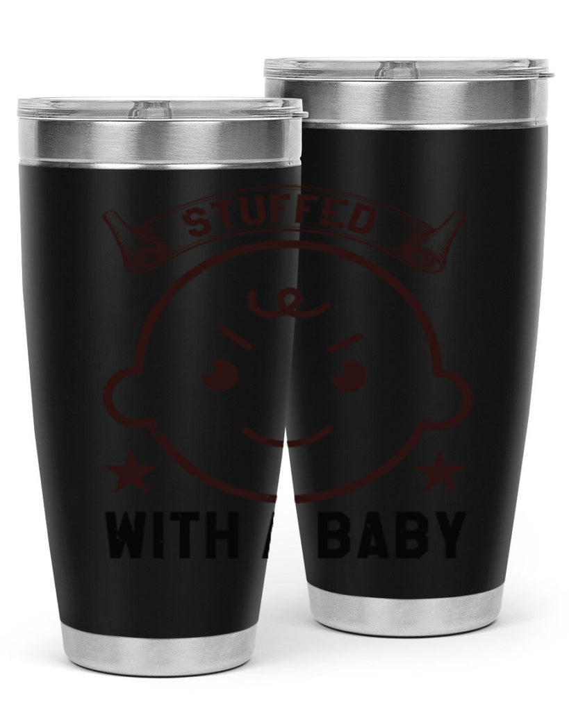 stuffed with a baby Style 14#- baby shower- tumbler