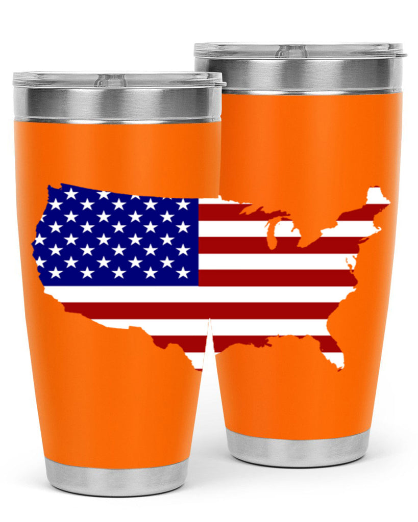Flag With Map Style 50#- Fourt Of July- Tumbler