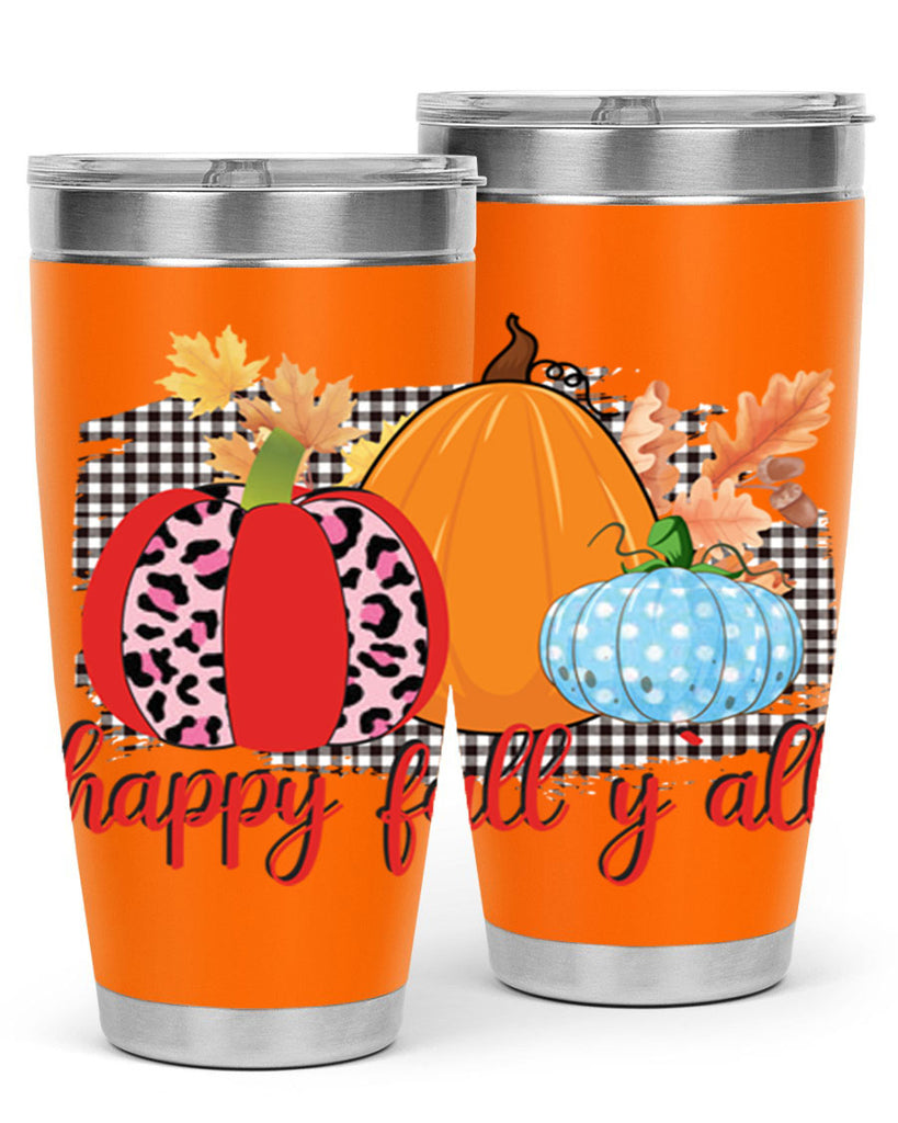 Happy Fall Yall Leopard 229#- fall- Tumbler