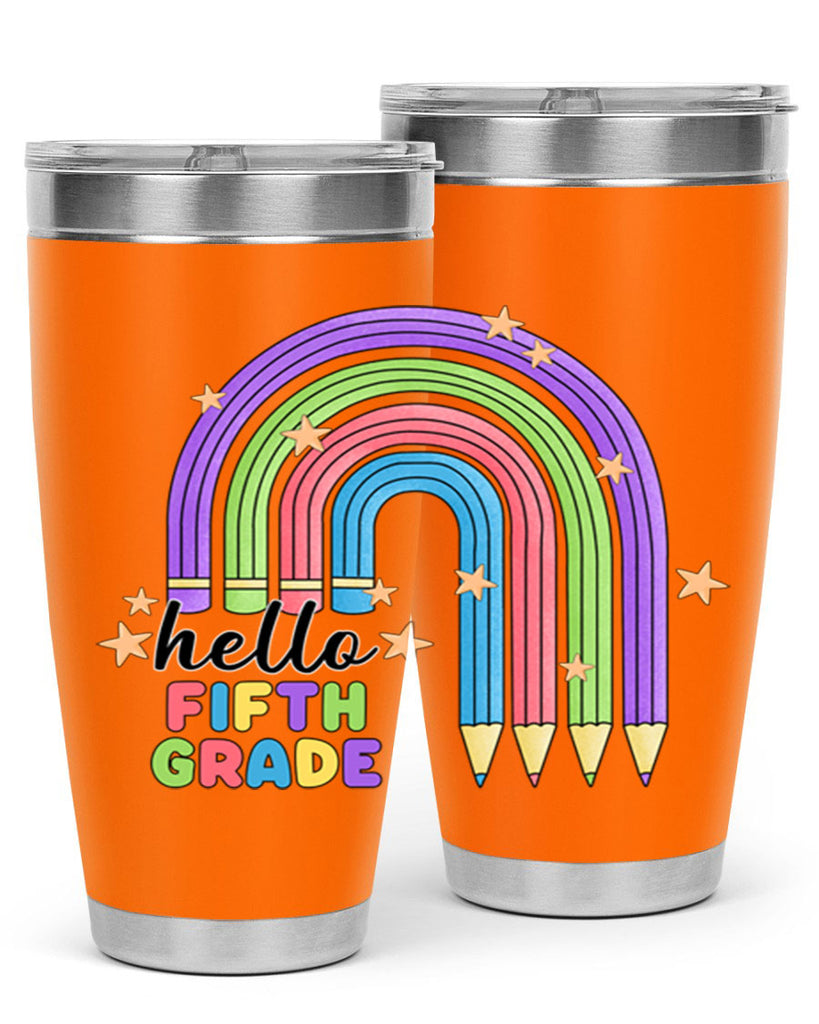 Hello 5th Grade Pencil Rainbow 13#- 5th grade- Tumbler