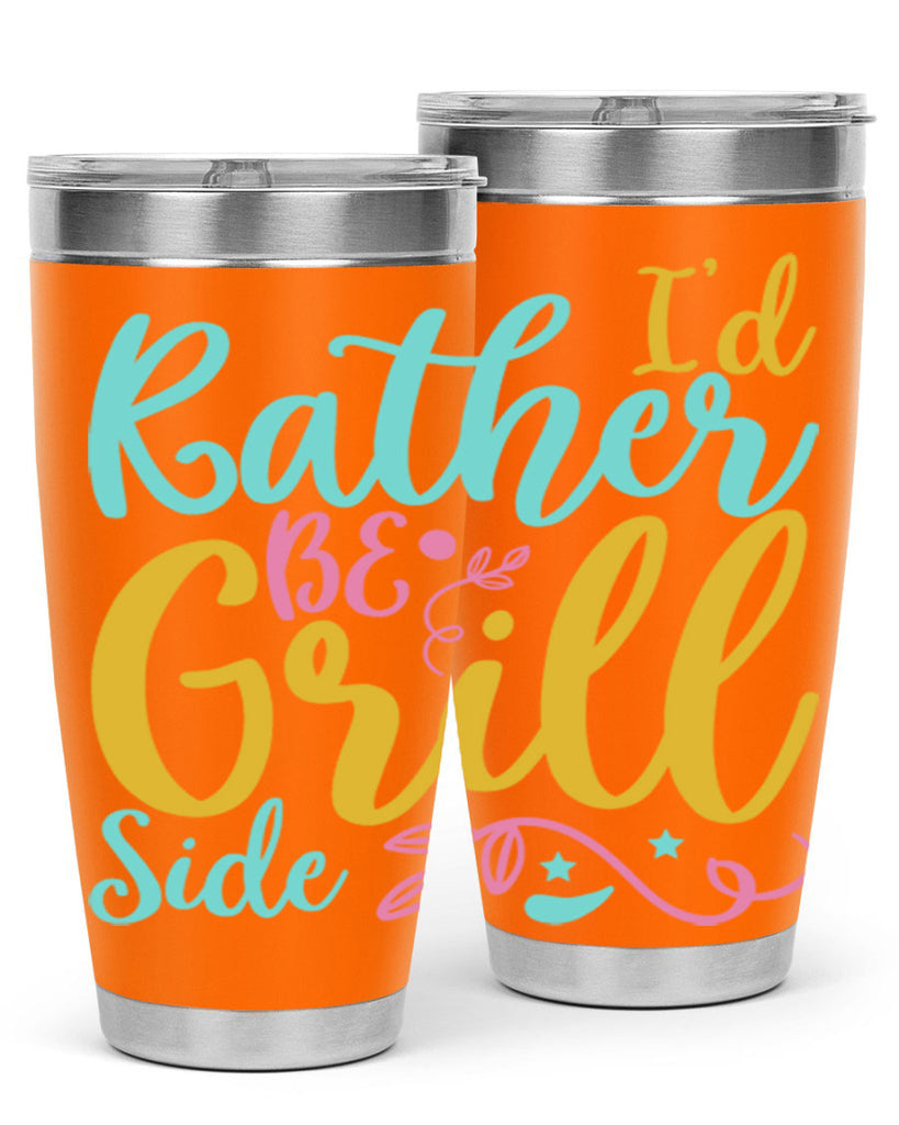 ID RATHER BE GRILL SIDE Style 62#- summer- Tumbler