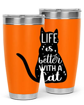Life Is Better With A Cat Style 98#- cat- Tumbler