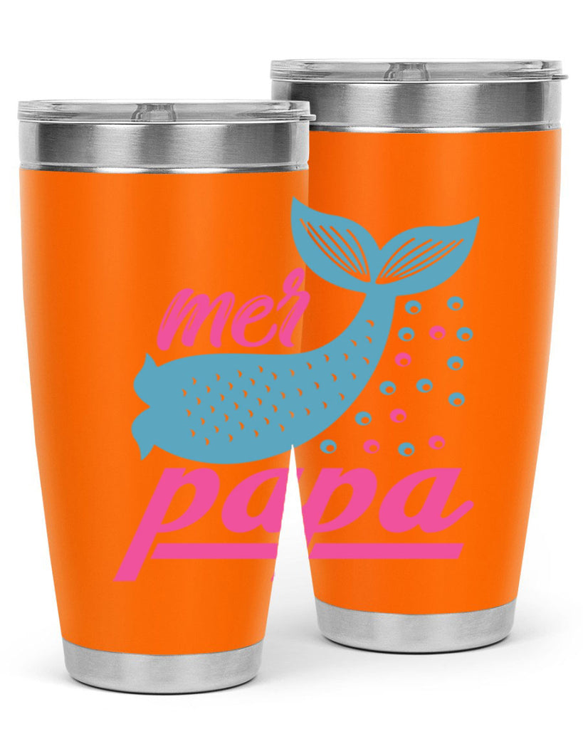 Mer Papa 344#- mermaid- Tumbler