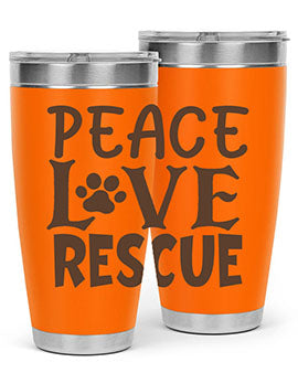Peace Love Rescue Style 23#- cat- Tumbler
