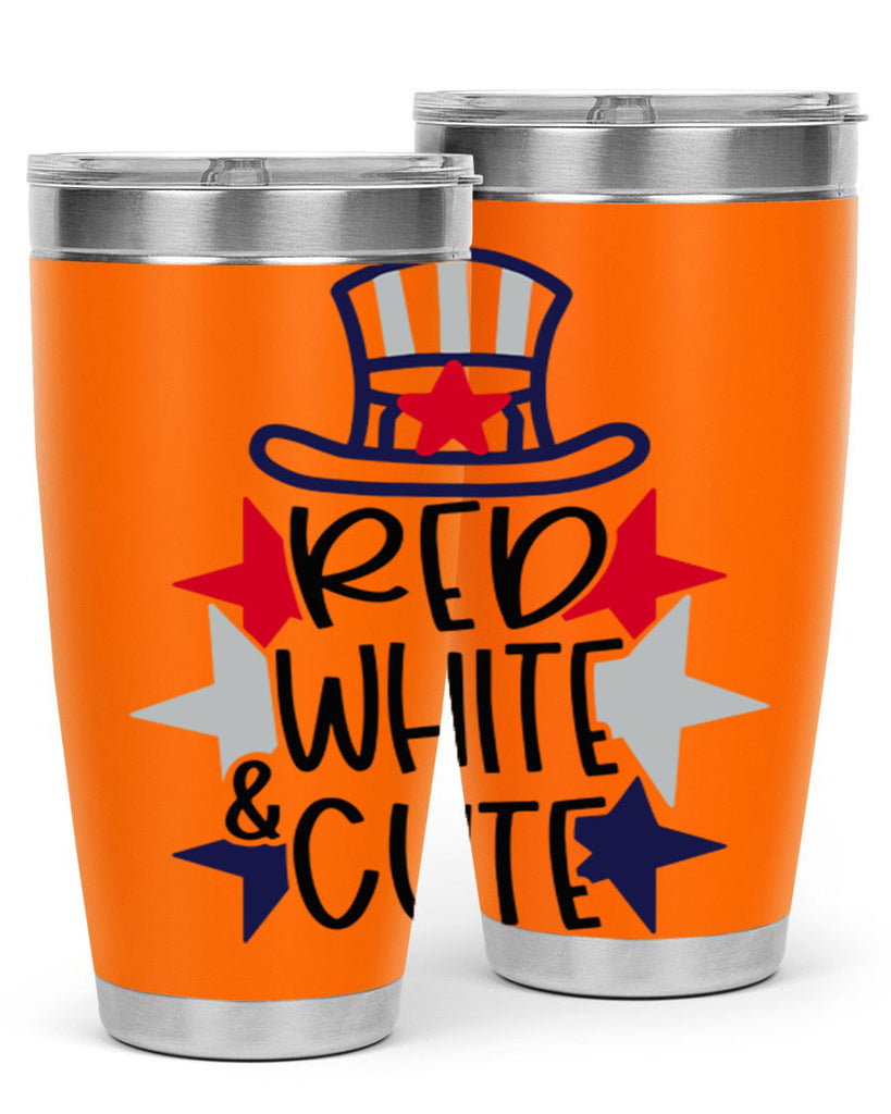 Red White Cute Style 169#- Fourt Of July- Tumbler