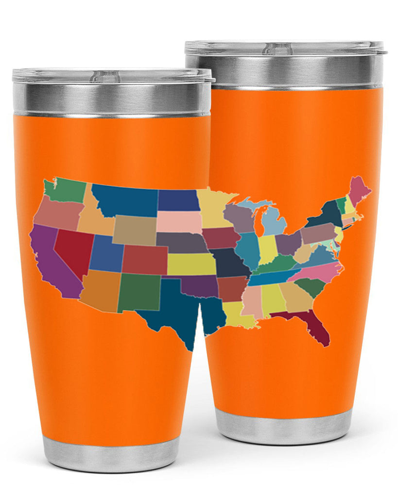Separate Color Map Style 73#- Fourt Of July- Tumbler