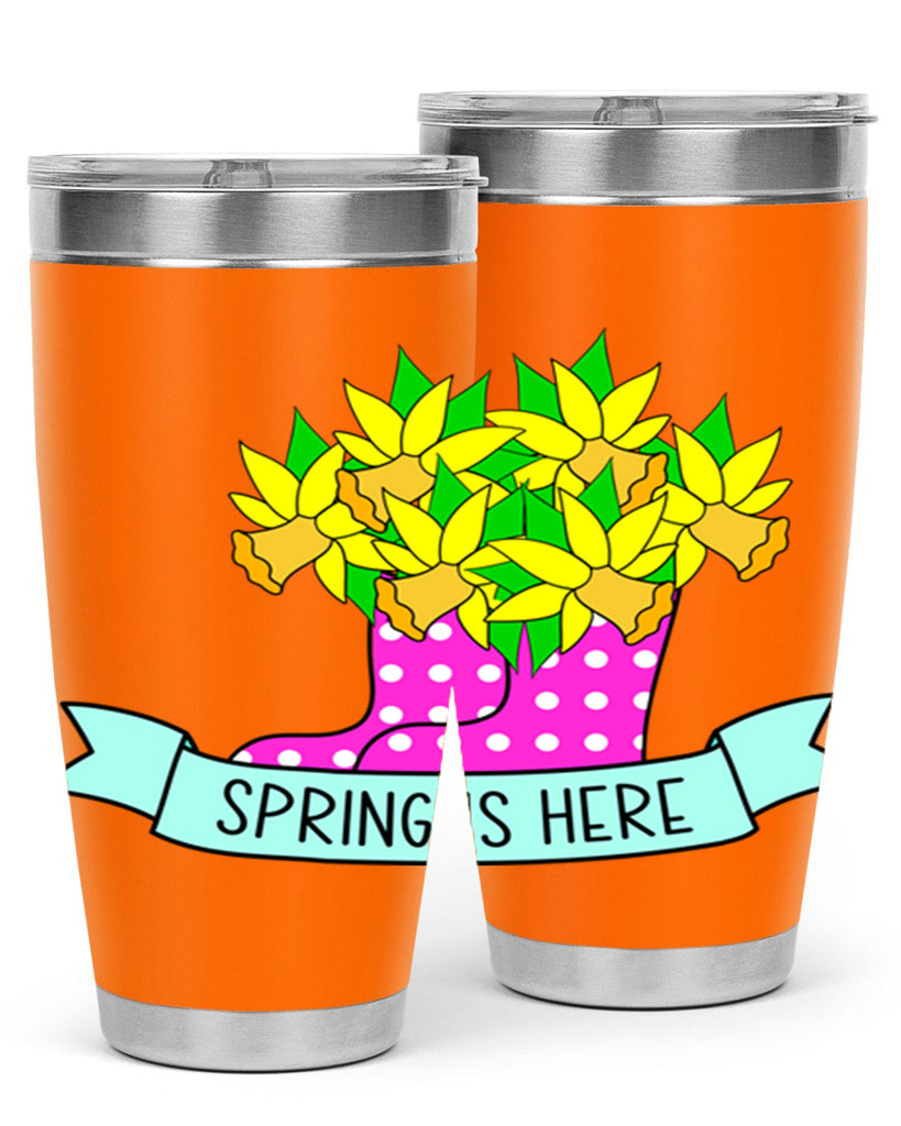 Spring is here daffodil rainboots442#- spring- Tumbler