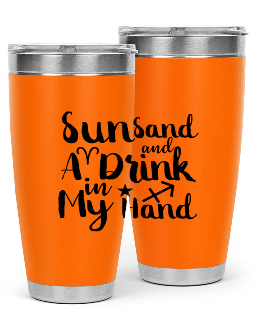 Sun Sand And A Drink In My Hand 480#- zodiac- Tumbler