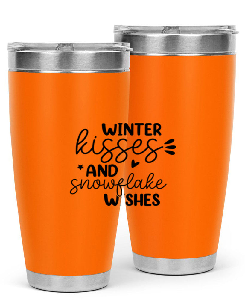 Winter Kisses And Snowflake Wishes 516#- winter- Tumbler