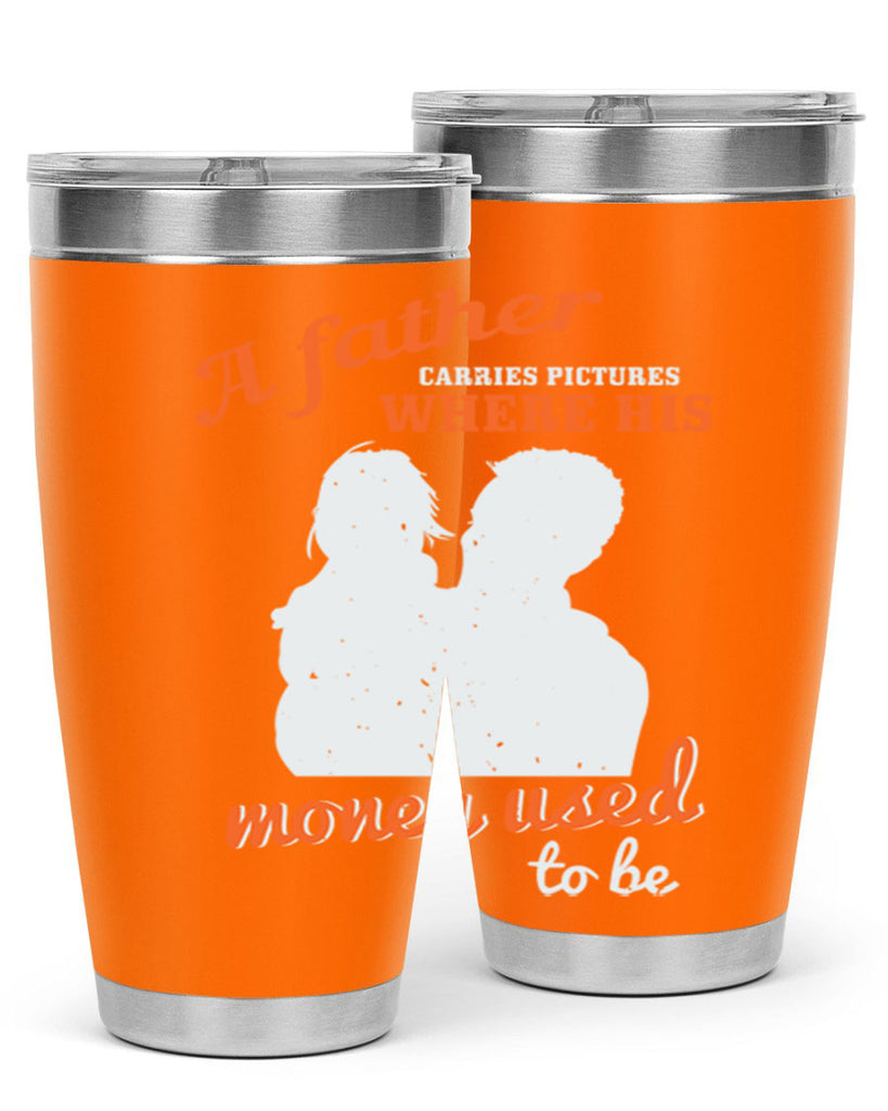 a father carries pictures 273#- fathers day- Tumbler