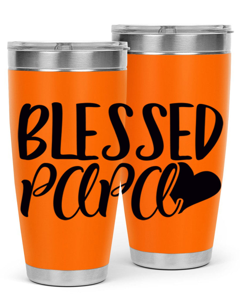 blessed papa 70#- grandpa - papa- Tumbler