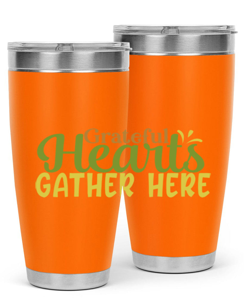 grateful hearts gather here 59#- thanksgiving- Tumbler