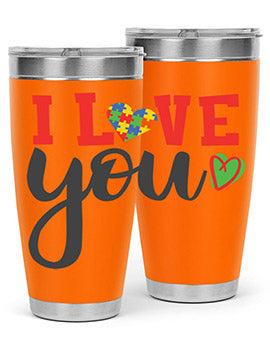 i love you Style 23#- autism- Tumbler