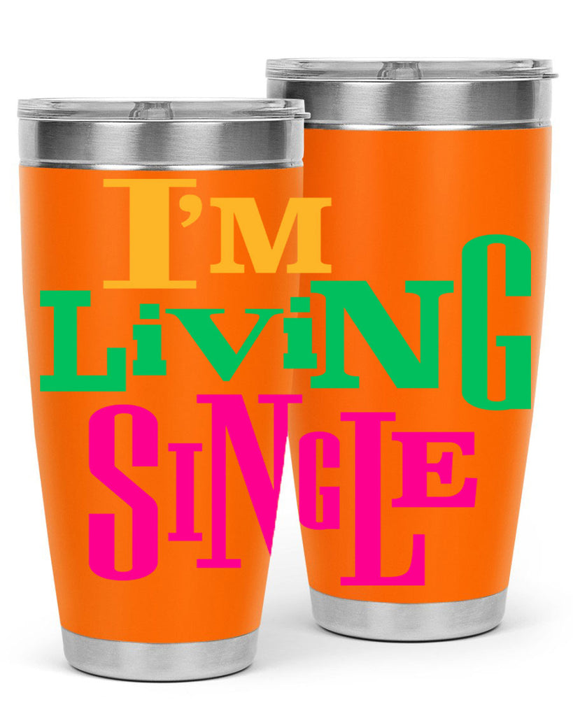 im living single 108#- black words phrases- Cotton Tank