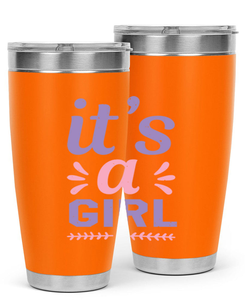 its a girl Style 32#- baby shower- tumbler
