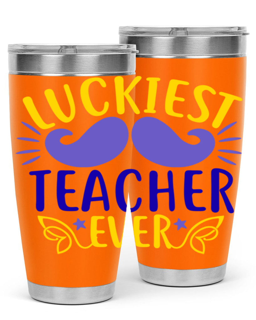 luckiest teacher ever 12#- mardi gras- Tumbler