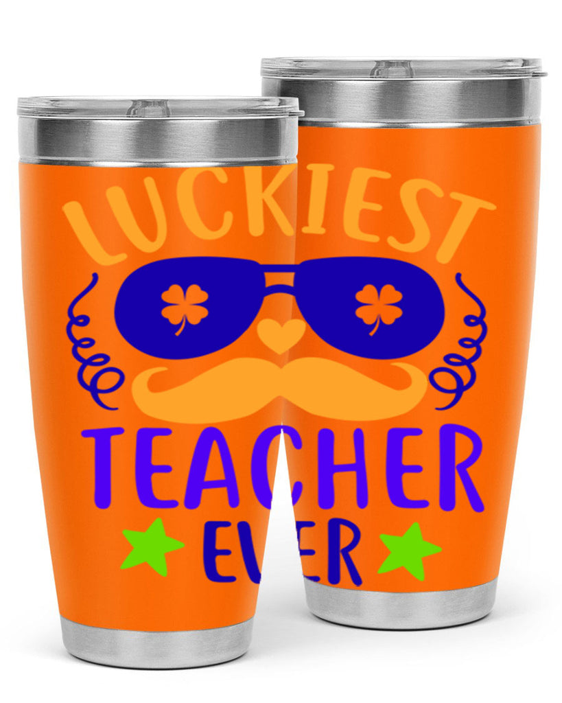 luckiest teacher ever 14#- mardi gras- Tumbler