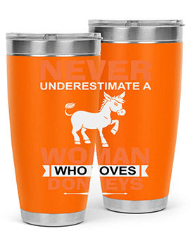 never underestimate a woman who loves donkeys Style 1#- donkey- Tumbler