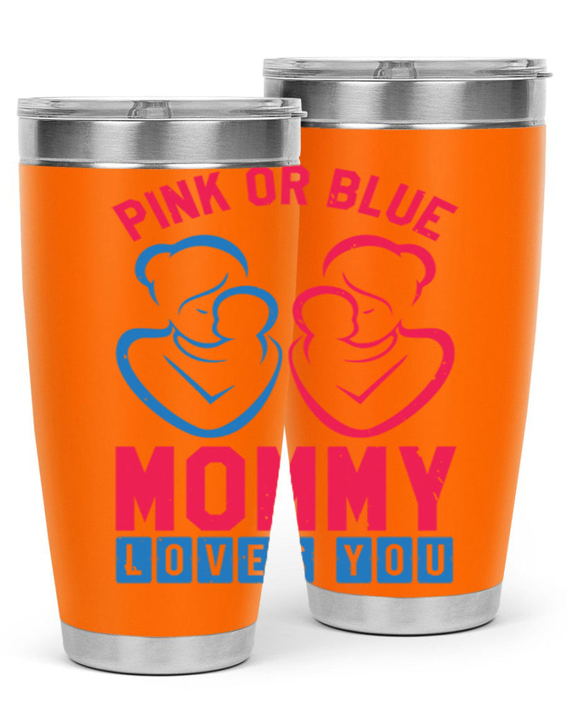 pink or blue Mommy Loves you Style 21#- baby shower- tumbler