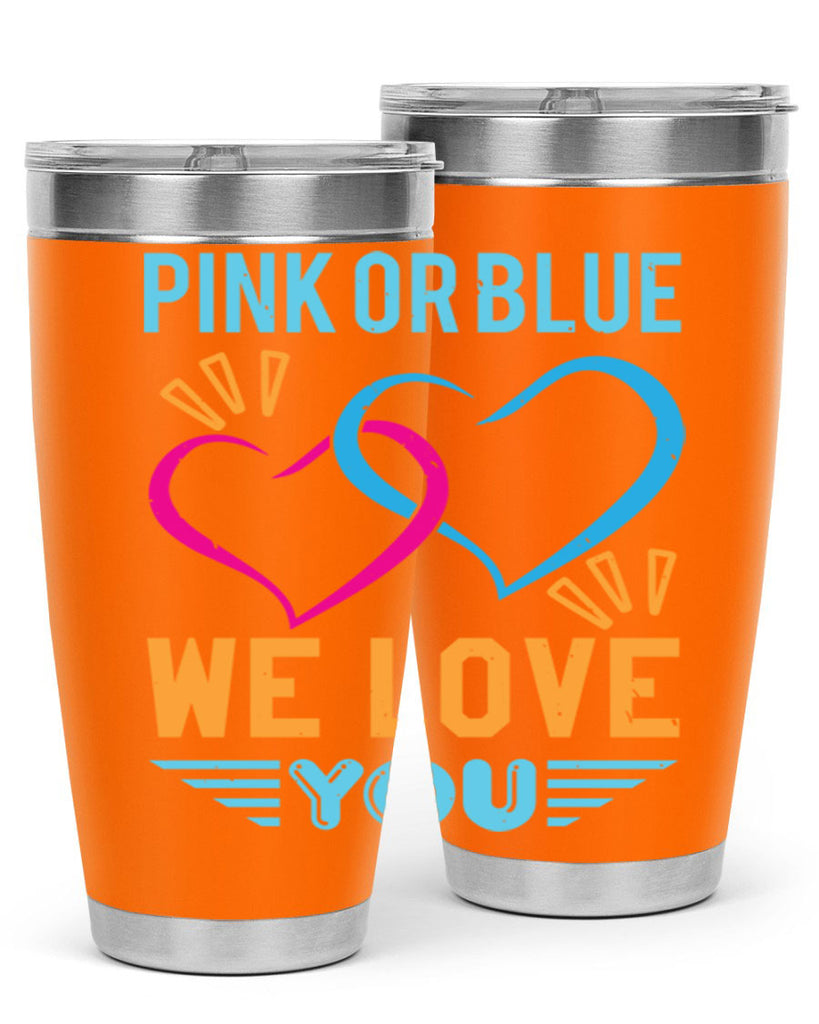 pink or blue we love you Style 20#- baby shower- tumbler