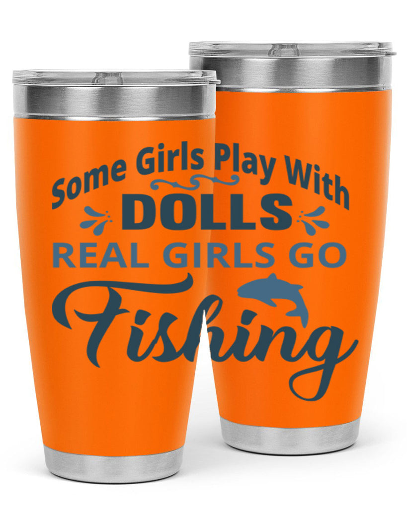 some girl play with dolls 38#- fishing- Tumbler