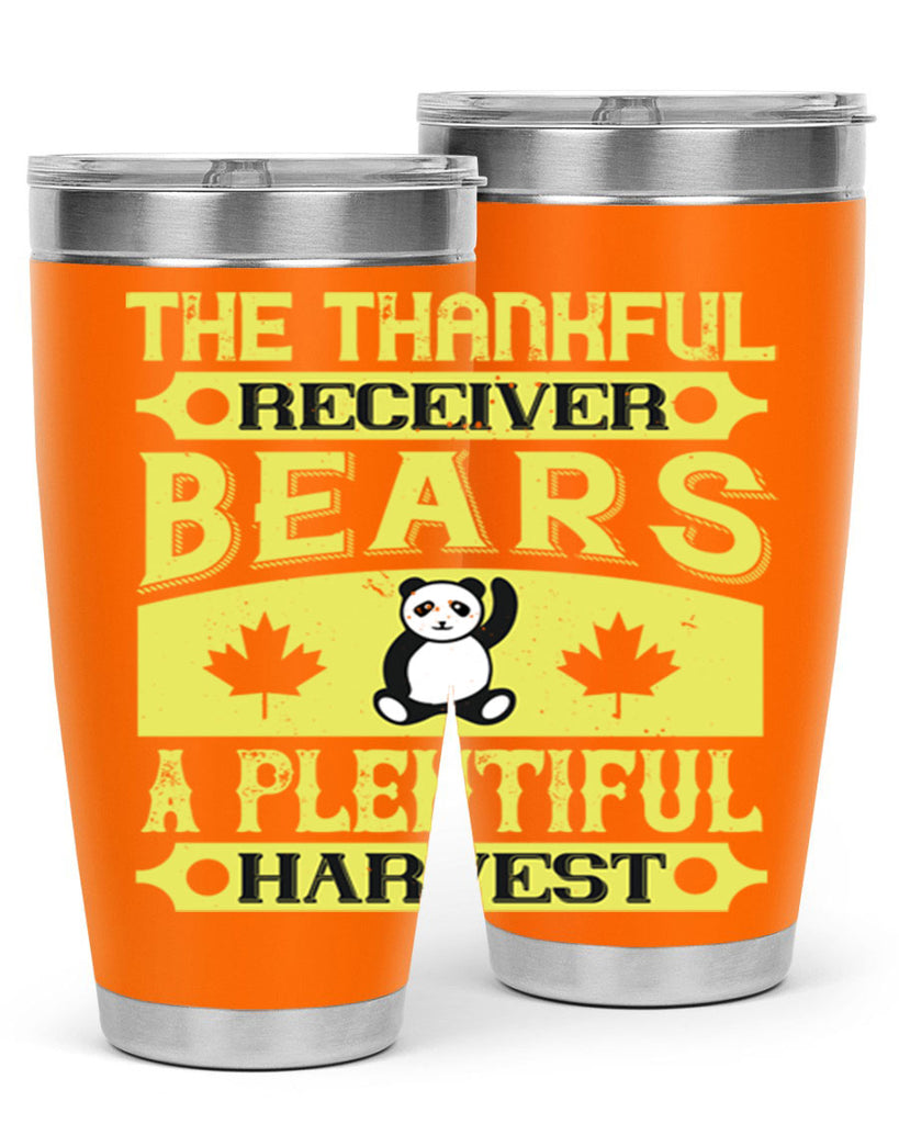 the thankful receiver bears a plentiful harvest 2#- thanksgiving- Tumbler