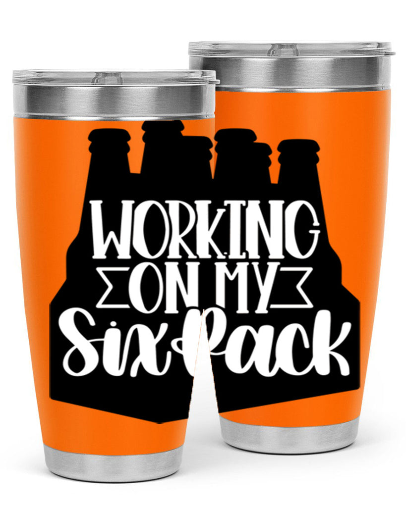 working on my six pack 13#- beer- Tumbler