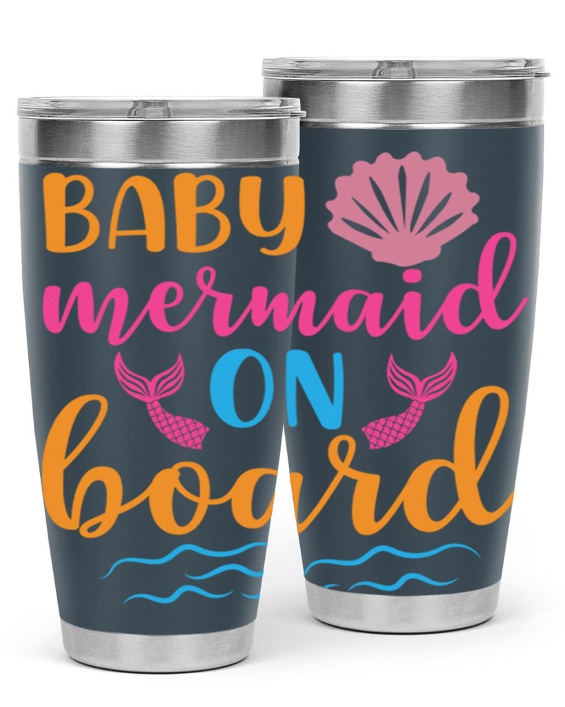 Baby Mermaid On Board 39#- mermaid- Tumbler