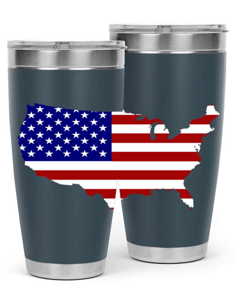 Flag With Map Style 50#- Fourt Of July- Tumbler