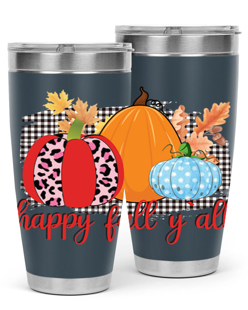 Happy Fall Yall Leopard 229#- fall- Tumbler