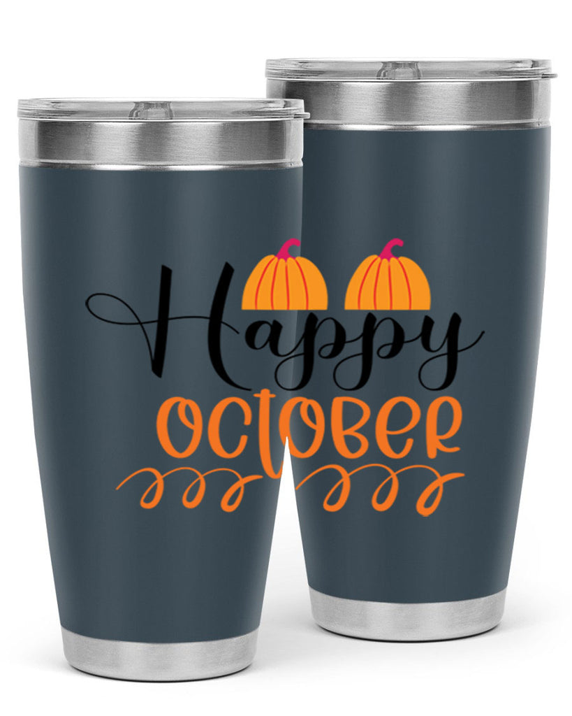 Happy October 238#- fall- Tumbler