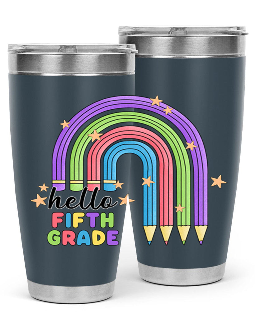 Hello 5th Grade Pencil Rainbow 13#- 5th grade- Tumbler
