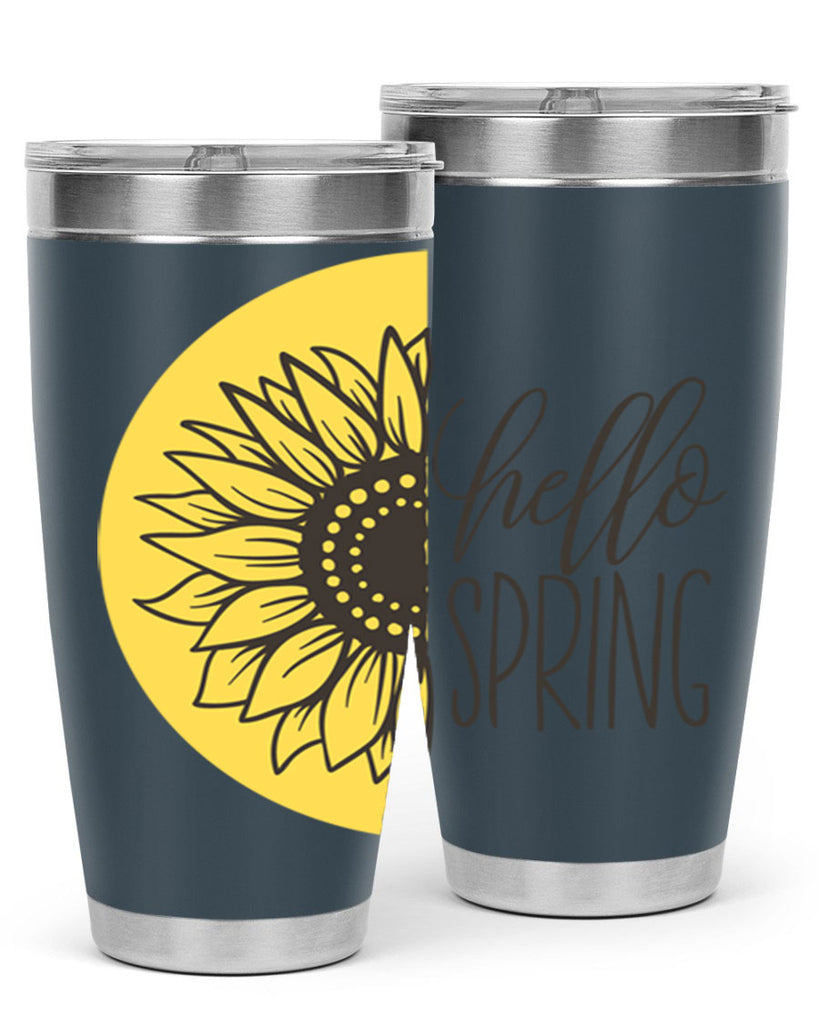 Hello spring half sunflower199#- spring- Tumbler