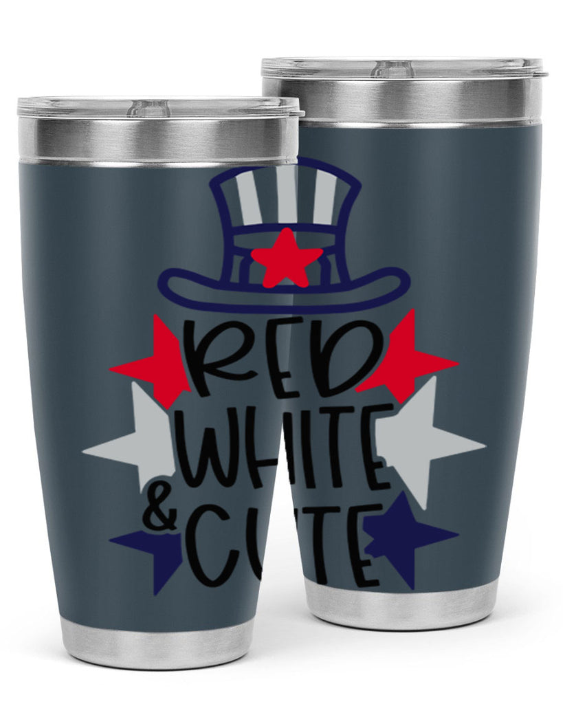 Red White Cute Style 169#- Fourt Of July- Tumbler