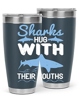Sharks hug with their mouths Style 22#- shark  fish- Tumbler