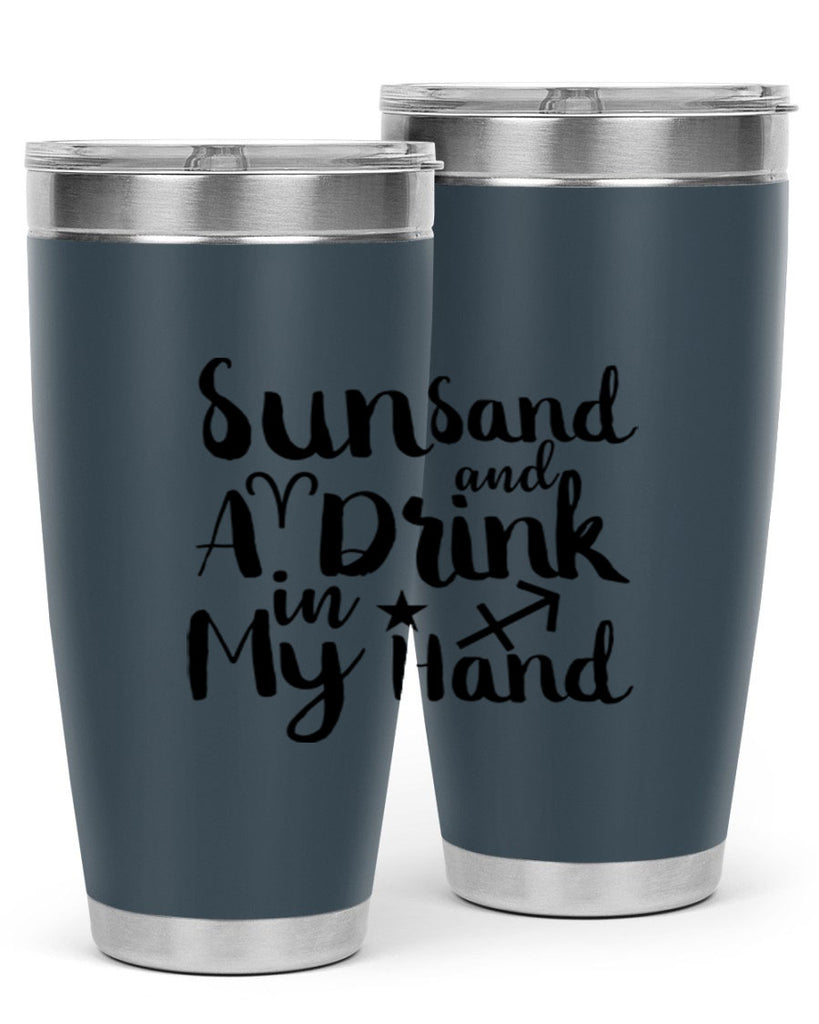 Sun Sand And A Drink In My Hand 480#- zodiac- Tumbler