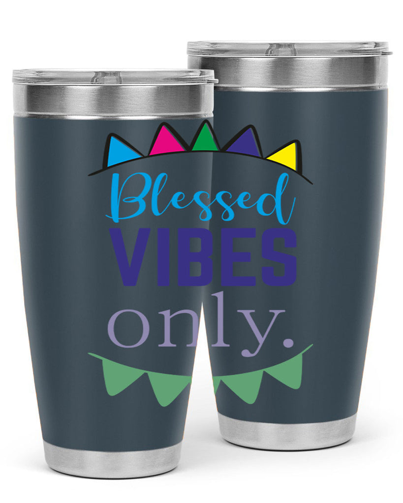 blessd vibes only- black words phrases- Cotton Tank