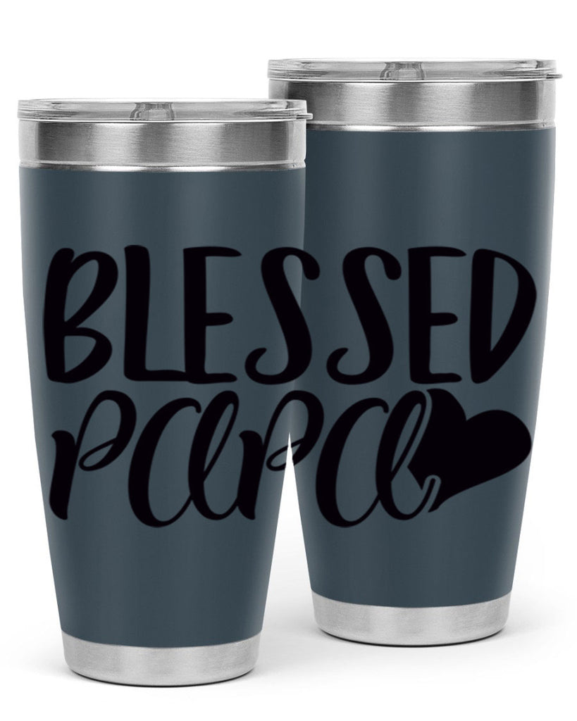 blessed papa 70#- grandpa - papa- Tumbler