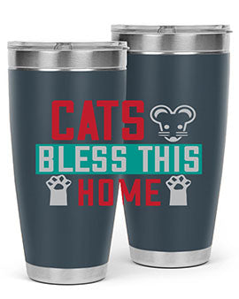 cats bless this home Style 36#- cat- Tumbler