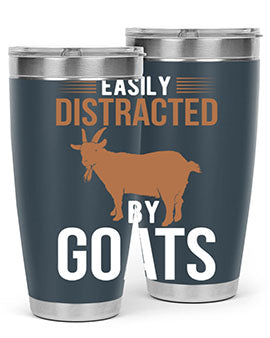 easily distracted by goats Style 5#- goat- Tumbler