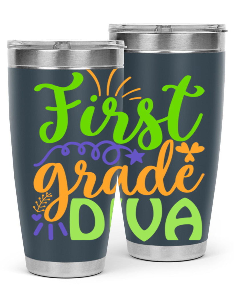 first grade diva 21#- mardi gras- Tumbler